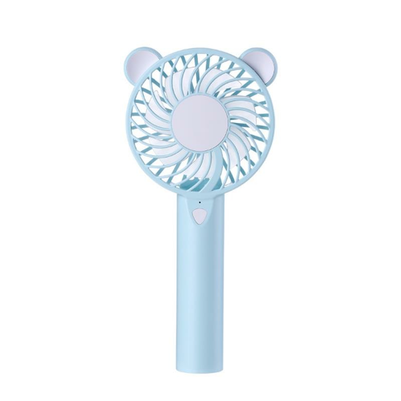 Well Star WT-016 Little Bear Mini USB Fan with Colorful Light Mode Handheld Small Fan Portable Air Cooler Silent Cooling Fan For Home Office Student Dormitory Outdoors Travelling
