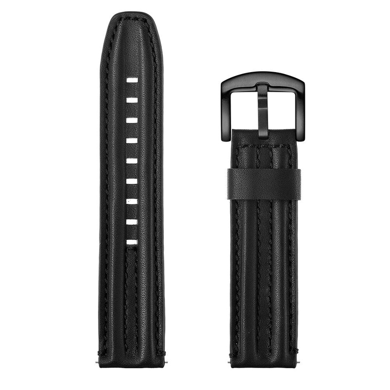 Bakeey 22mm Double Keel First Layer Genuine Leather Strap Smart Watch Band For Huawei Watch GT 2e 46MM
