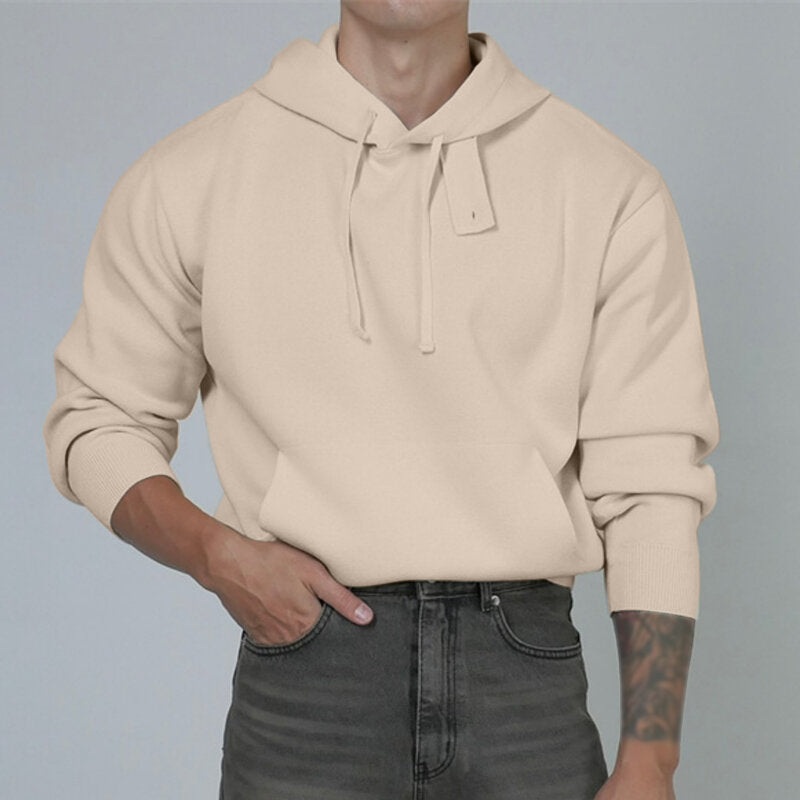 INCERUN Men Fashion Men Sweatshirts Hooded Long Sleeve Hoodies Streetwear Solid Color Daily Casual Men Pullover S-5XL