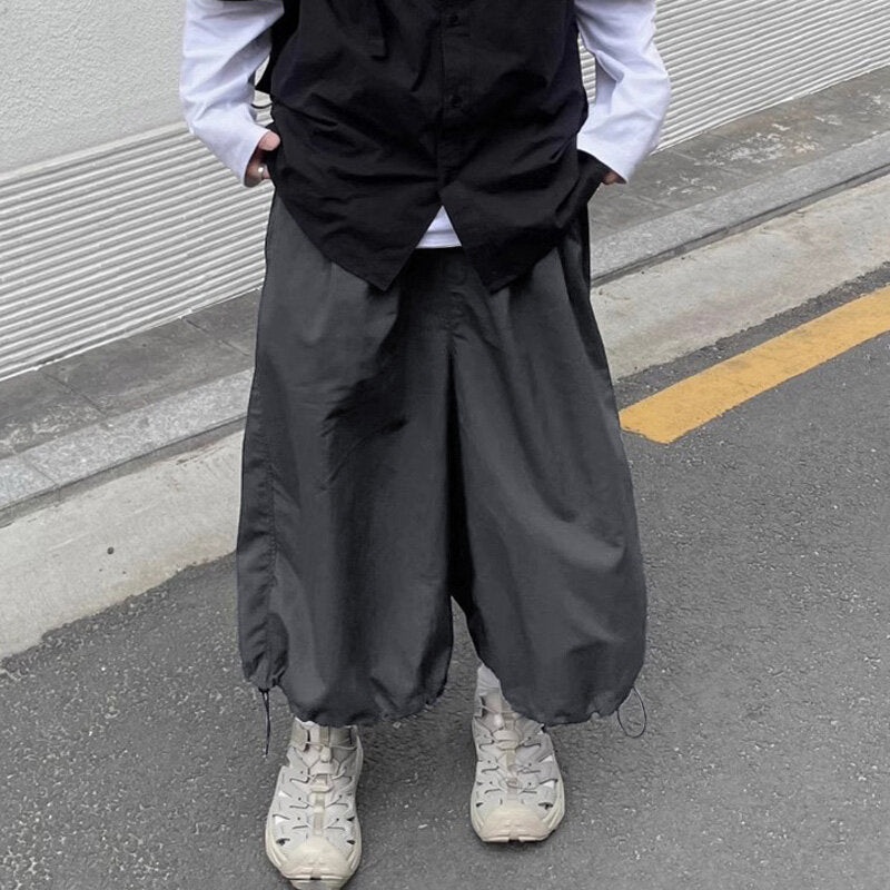 INCERUN Men Casual Commuting Loose Fit Pants Trendy Wide-leg Trousers Cropped Pants for Spring Fall Plus Size S-5XL