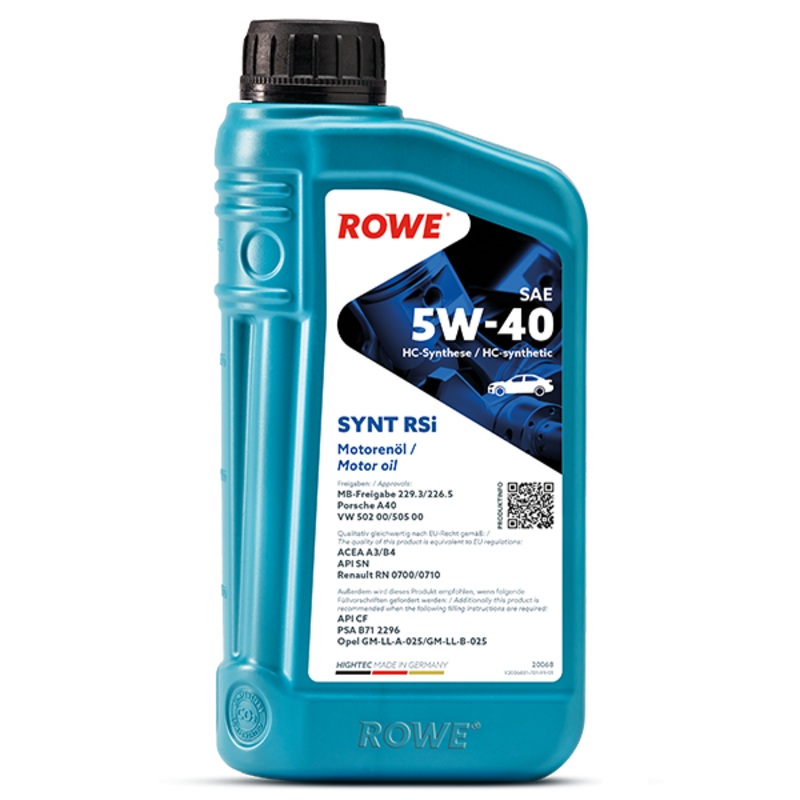 ROWE Hightec SYNT RSi SAE 5W-40 HC Synthetic Motor Oil – 1 Liter