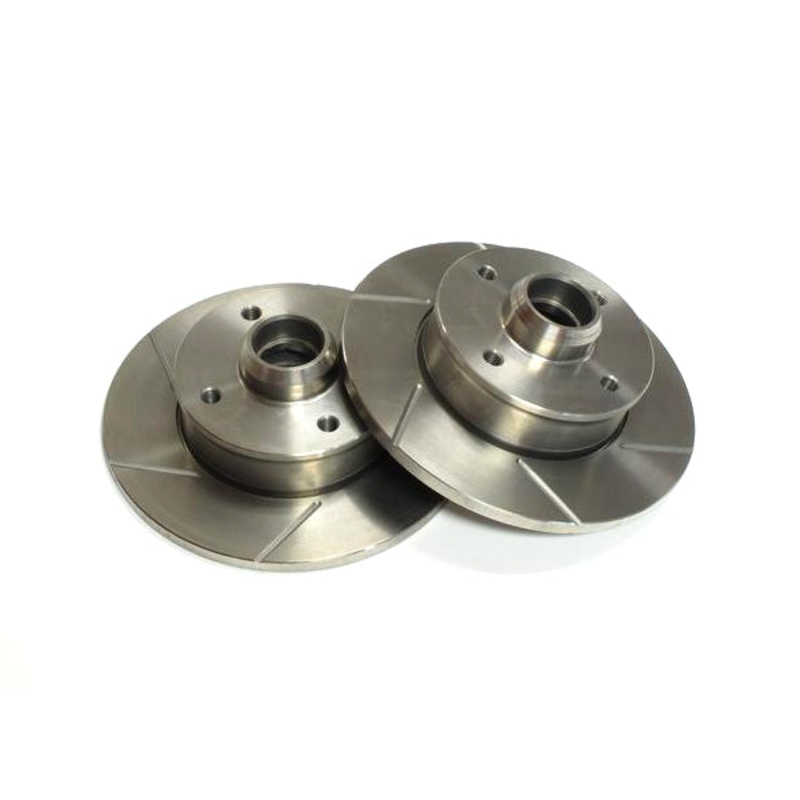 Slotted Rotors – 8.9 Inch rear solid brake rotor 4×100 4-lug – pair