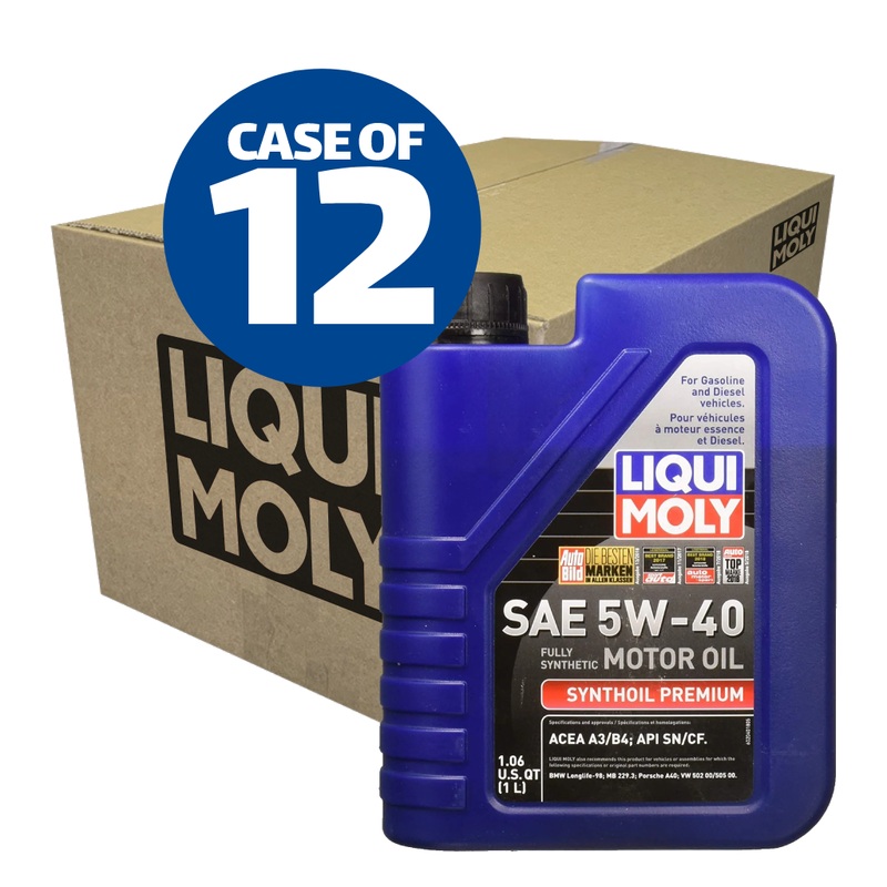 Liqui Moly Full Synthetic Synthoil Premium 5W-40 Motor Oil – Case of 12, 1 Liter
