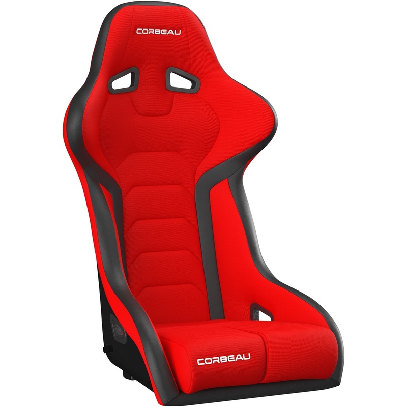 Corbeau FX1 Pro Fixed Back Racing Seat – Black/Red Cloth
