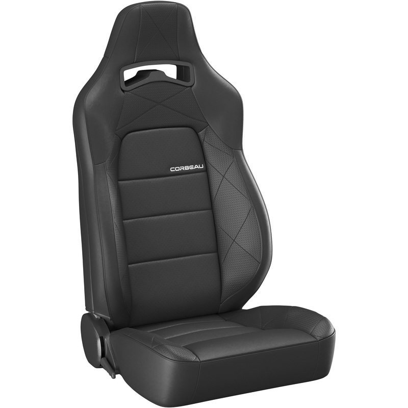 Corbeau Trailcat Reclining Seat Pair (Driver & Passenger) – Black Vinyl/Black HD Vinyl