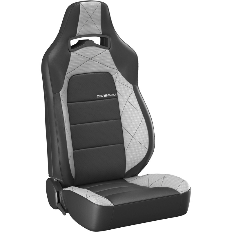 Corbeau Trailcat Reclining Seat Pair (Driver & Passenger) – Black Vinyl/Grey HD Vinyl
