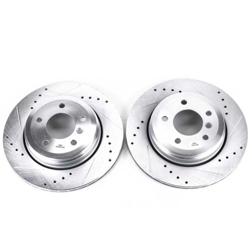 PowerStop Power Stop 04-07 BMW 525i Rear Evolution Drilled & Slotted Rotors – Pair