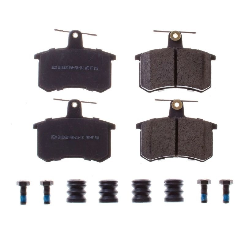 PowerStop Power Stop 88-92 Audi 80 Rear Z17 Evolution Ceramic Brake Pads w/Hardware