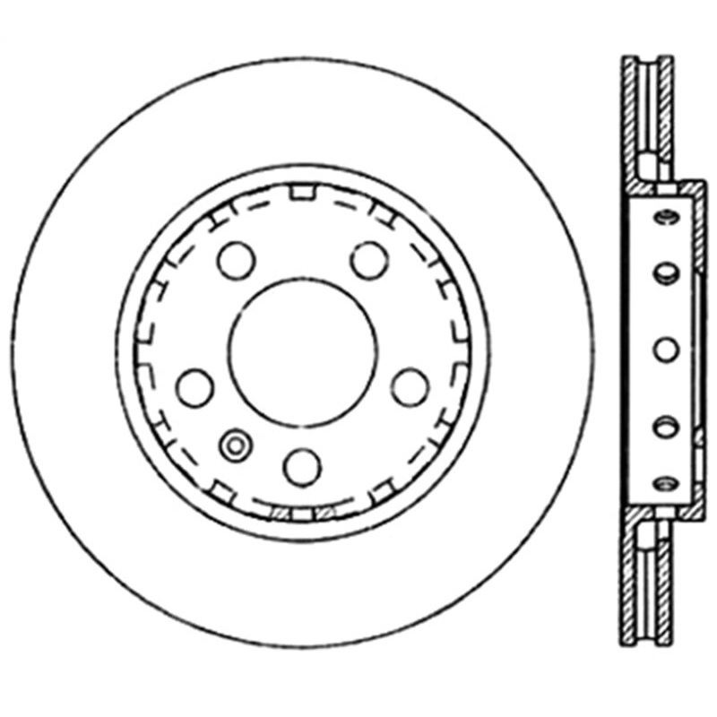 StopTech Power Slot 00-06 Audi TT Quattro / 04 VW Golf R32 Right Rear Slotted CRYO Rotor