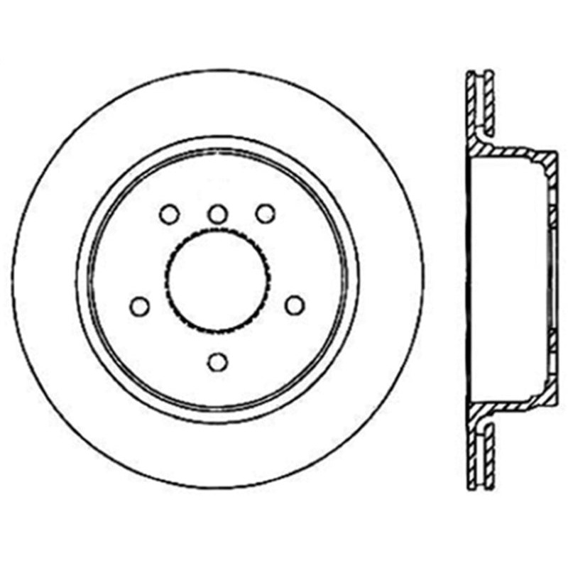 StopTech 04-07 BMW 525 Series / 08-10 528 Series / 04-07 530 Series Drilled Left Rear Rotor