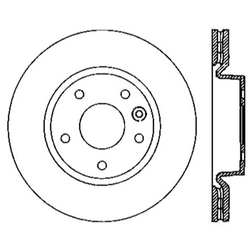 StopTech Power Slot 10-12 Land Rover LR4 / 06-09 Range Rover Sport S/C Left Front Slotted Rotor