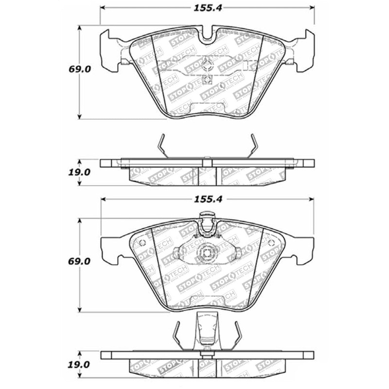 StopTech Street Touring 07-09 BMW E90/E92/E93 335i Coupe/Sedan Front Brake Pads D918