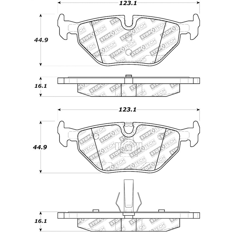 StopTech Street Select Brake Pads w/Hardware – Rear