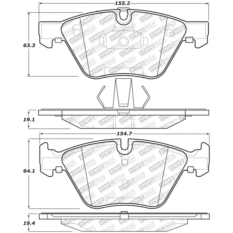 StopTech 06-16 BMW 325i Street Select Brake Pads – Front