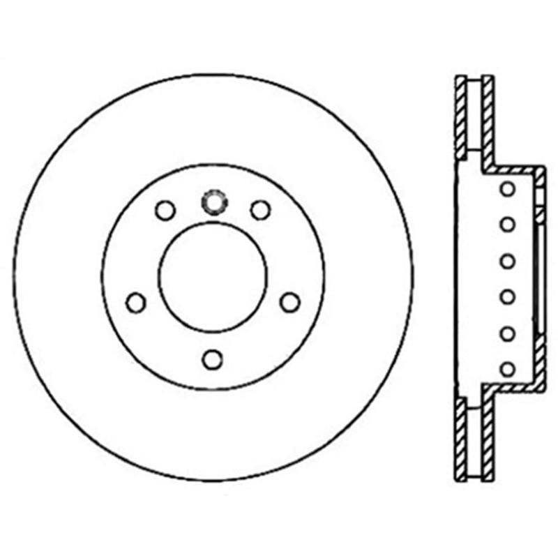 StopTech Power Slot 08 BMW 535i / 04-08 545i/550i/645i/650i Front Right SportStop Slotted Cryo Rotor