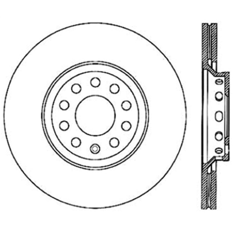 StopTech Power Slot 98-04 Audi A6 Quattro Avant Front Right Drilled Rotor
