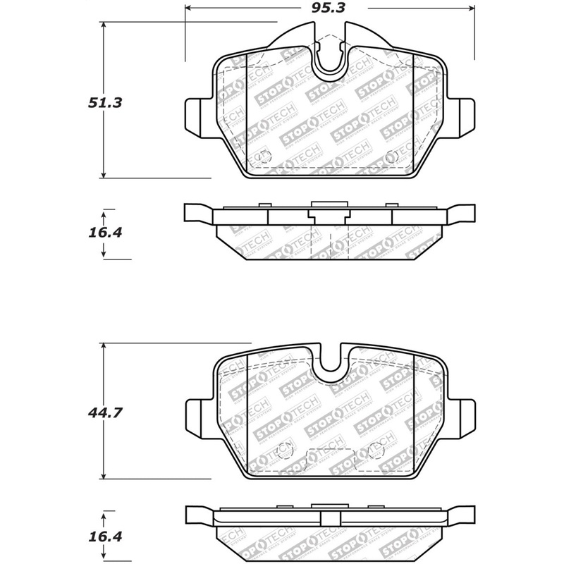 StopTech Street Select Brake Pads w/Hardware – Rear 11-16 Mini Cooper Countryman