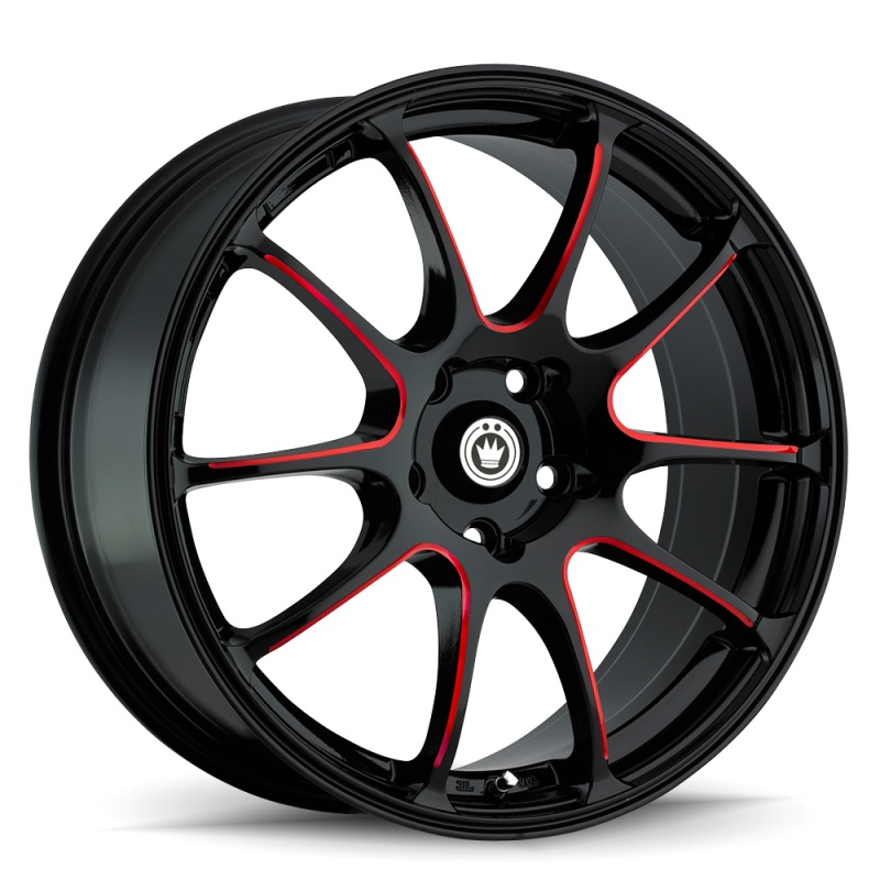 Konig Wheels Konig Illusion 18×8 5×114.3 ET45 Black/Ball Cut Red