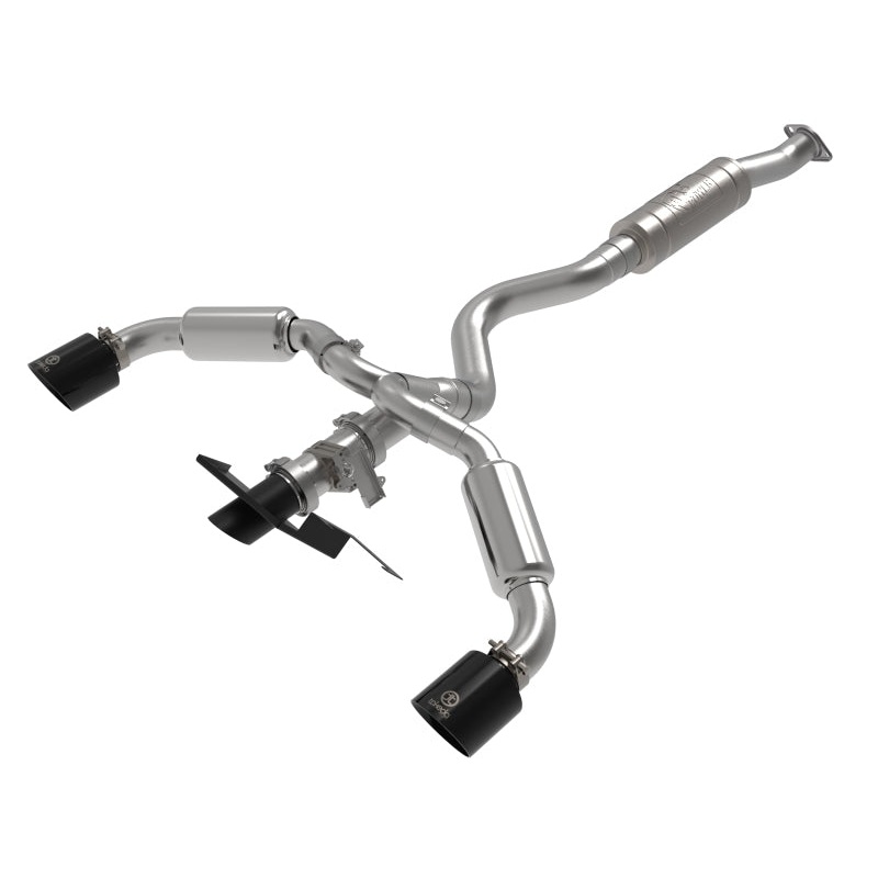 aFe 23-24 Toyota GR Corolla L3 1.6L (t) Gemini XV 3in to 2-1/2in Cat Back Exhaust w/ Cut-Out Black Tips