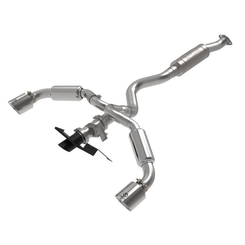 aFe 23-24 Toyota GR Corolla L3 1.6L (t) Gemini XV 3in to 2-1/2in Cat Back Exhaust w/ Cut-Out Polished Tips