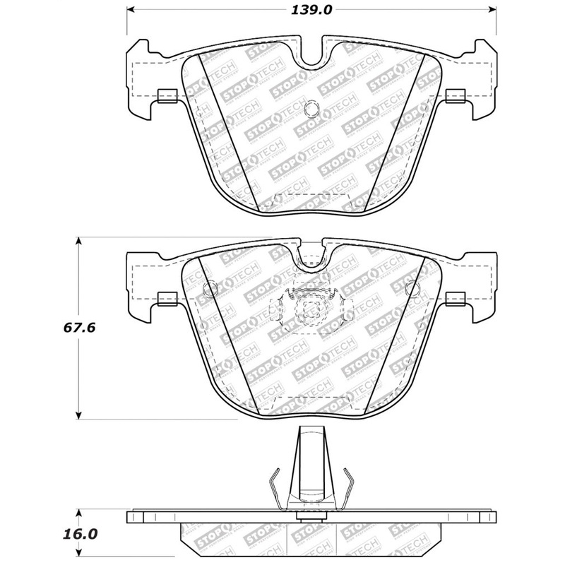 StopTech 06-10 BMW 550i/650i / 08-10 535i / 00-05 Bentley Arnage Street Select Rear Brake Pads