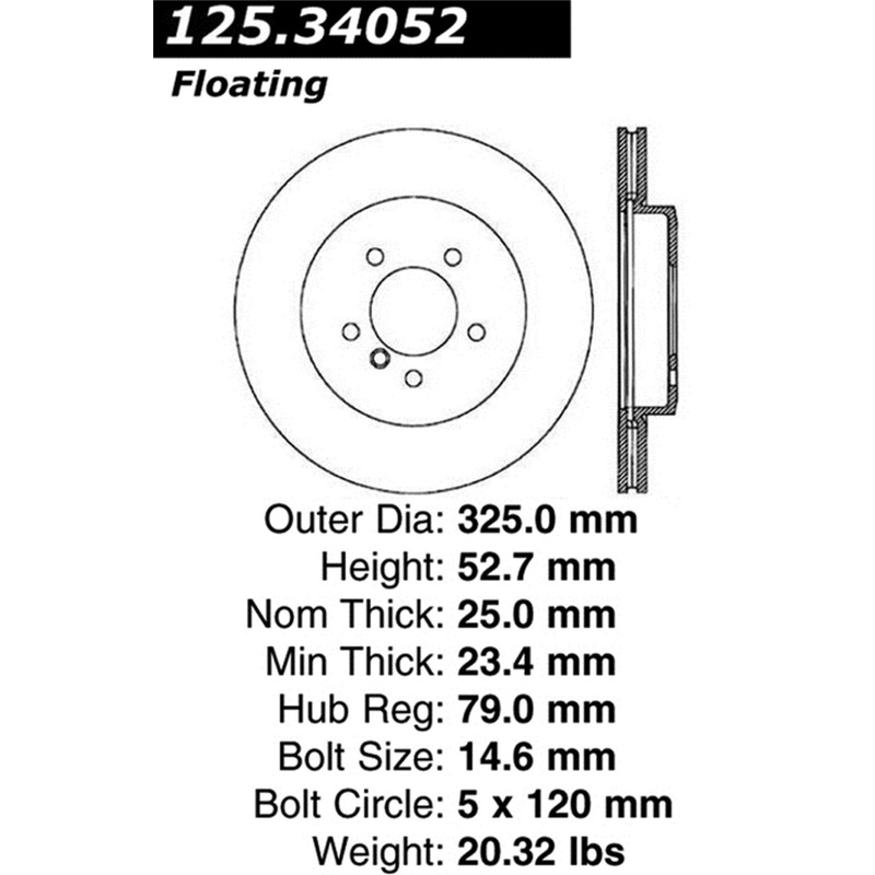 Stoptech Centric 03-06 BMW 330Ci/04-05 330i/330xi/06-08 Z4 Front Premium High-Carbon Cryo Break Rotor