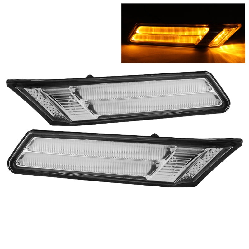 SPYDER Xtune Porsche 911 997 05-07 Side Marker Light Amber LED Clear SML-ON-P99705-AMLED-C