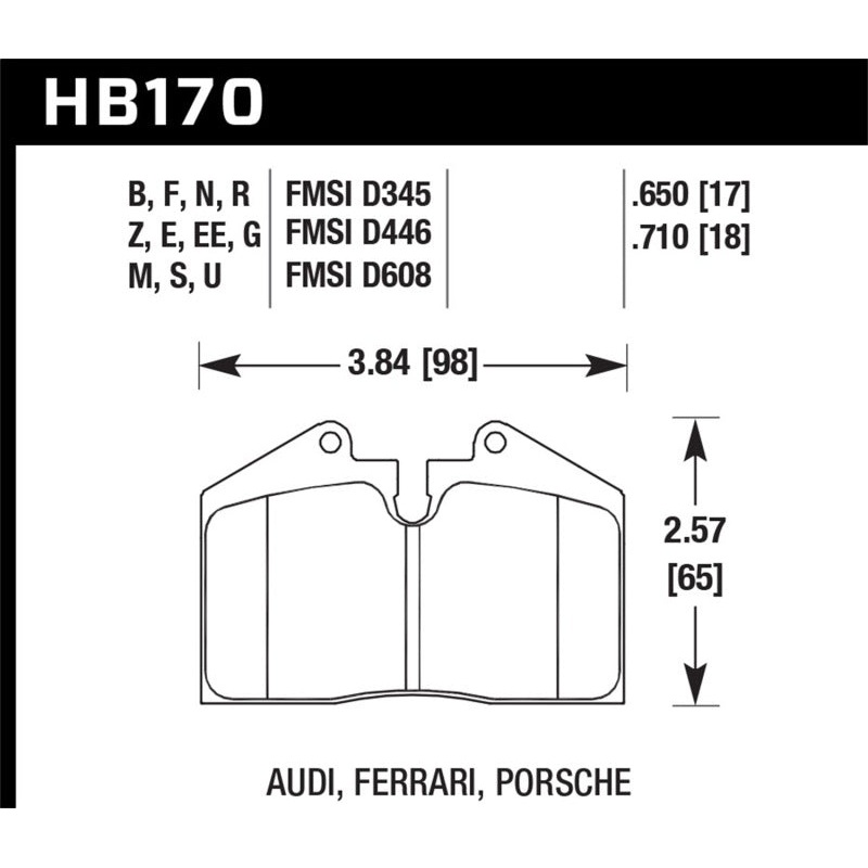 Hawk Performance Hawk 1999 Ferrari F355 Front ER-1 Brake Pads