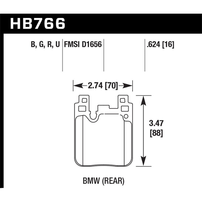 Hawk Performance Hawk 2014 BMW 228i 2.0L Base Blue Painted Caliper Rear ER-1 Brake Pads
