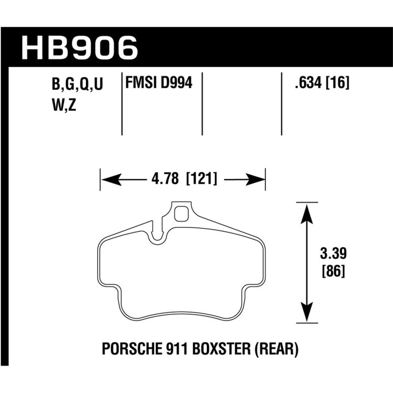 Hawk Performance Hawk 2020 Porsche 718 Boxster 2.0L Base Ceramic Composite Brakes Rear ER-1 Brake Pads