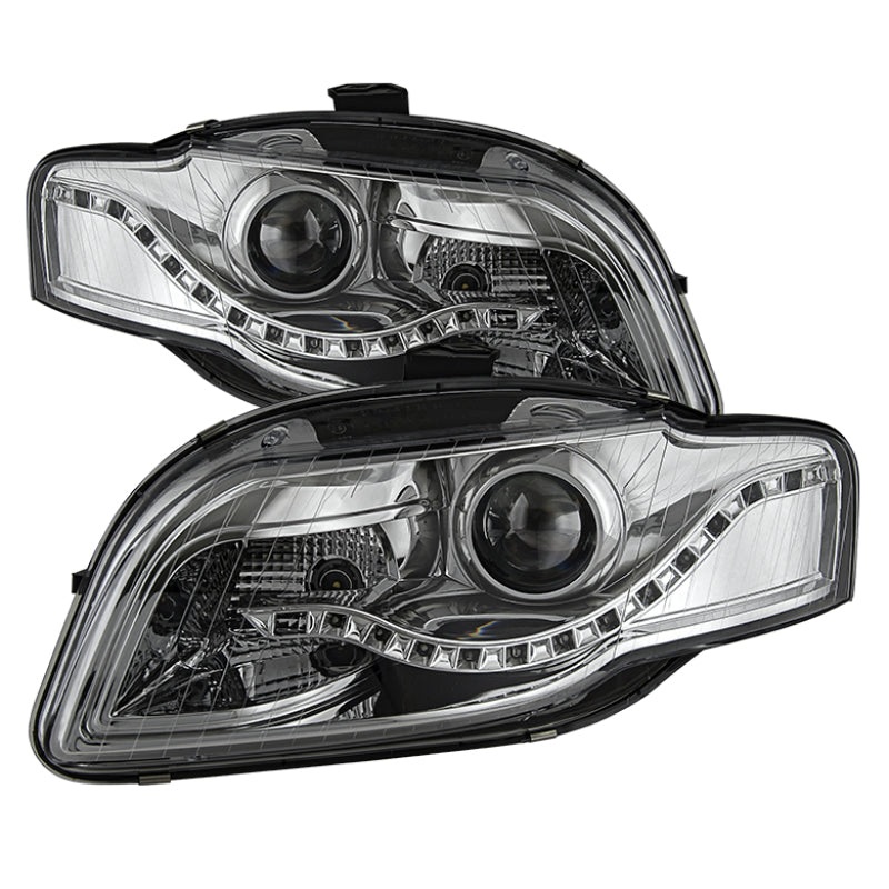 SPYDER xTune Audi A4 06-08 Projector Headlights – Halogen Model Only – DRL LED – Chrome PRO-JH-AA406-DRL-C