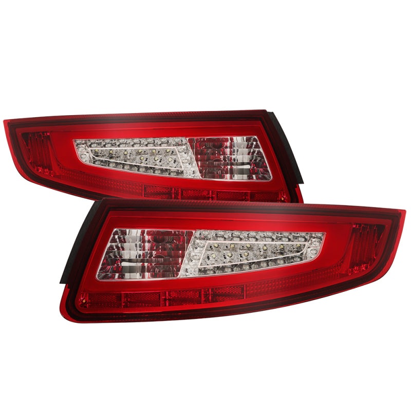 SPYDER xTune Porsche 911 997 05-08 Light Bar LED Tail Lights – Red Clear ALT-ON-P99705V2-LBLED-RC