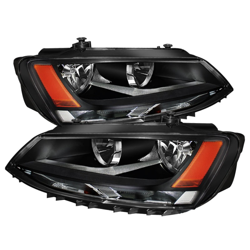 SPYDER Xtune Volkswagen Jetta 11-14 Amber Crystal Headlights Black HD-JH-VJ11-AM-BK