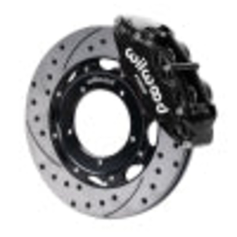 Wilwood 69-89 Porsche 911 Front Superlite Brake Kit 3.5in MT Drilled & Slotted Face – Black