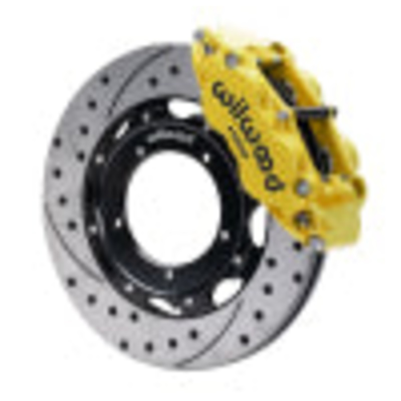 Wilwood 69-89 Porsche 911 Front Superlite Brake Kit 3.5in MT Drilled & Slotted Face – Yellow