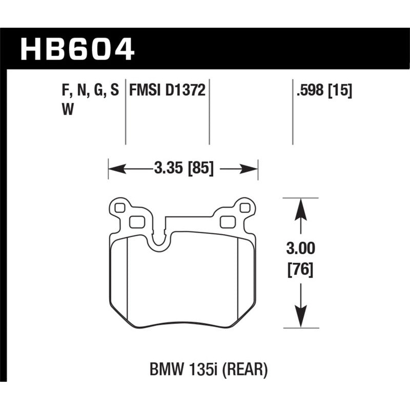 Hawk Performance Hawk 08-13 BMW 135i 3.0L Base Rear ER-1 Brake Pads