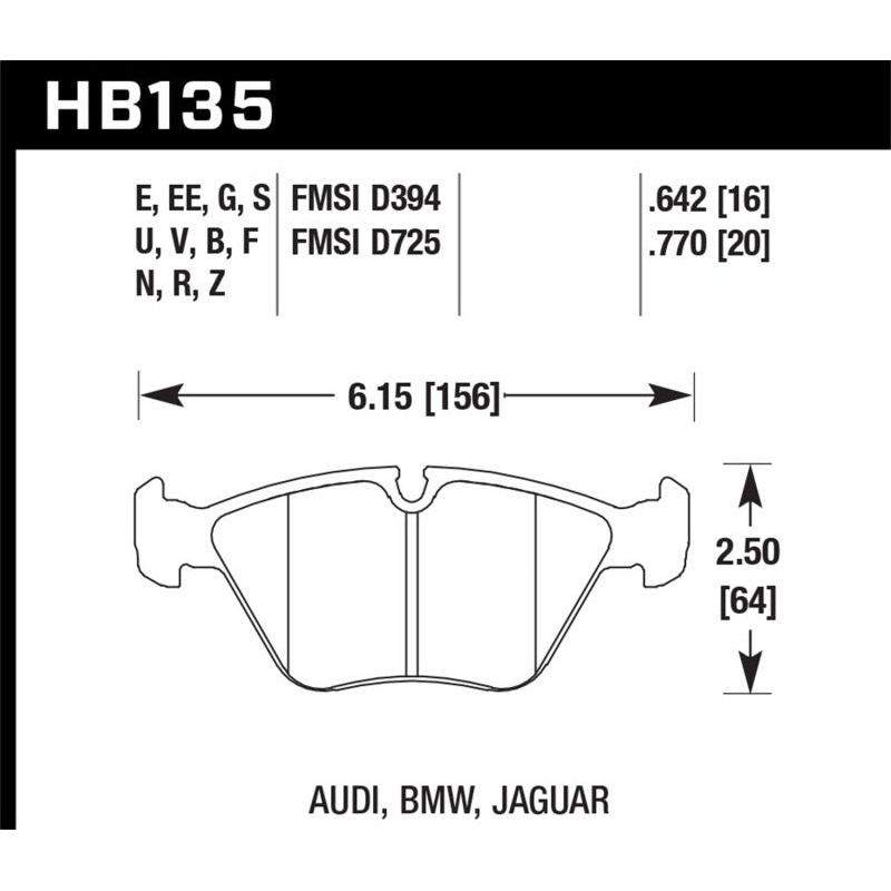 Hawk Performance Hawk 89-90 Audi 100 Quattro 2.2L Base 1 Piston Caliper Front ER-1 Brake Pads