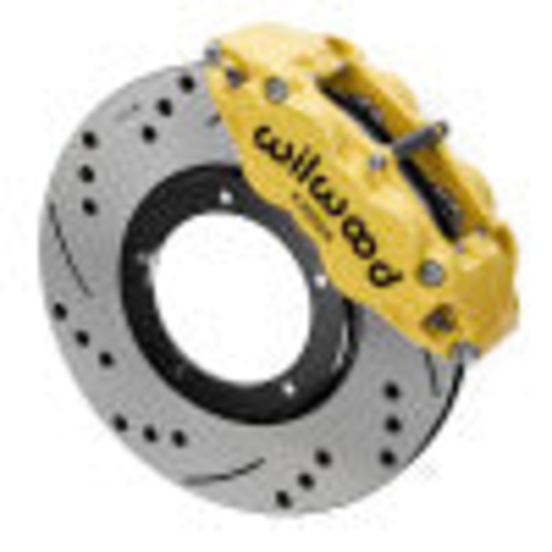 Wilwood 69-83 Porsche 911 Front Superlite Brake Kit 3.5in MT Drilled & Slotted – Yellow
