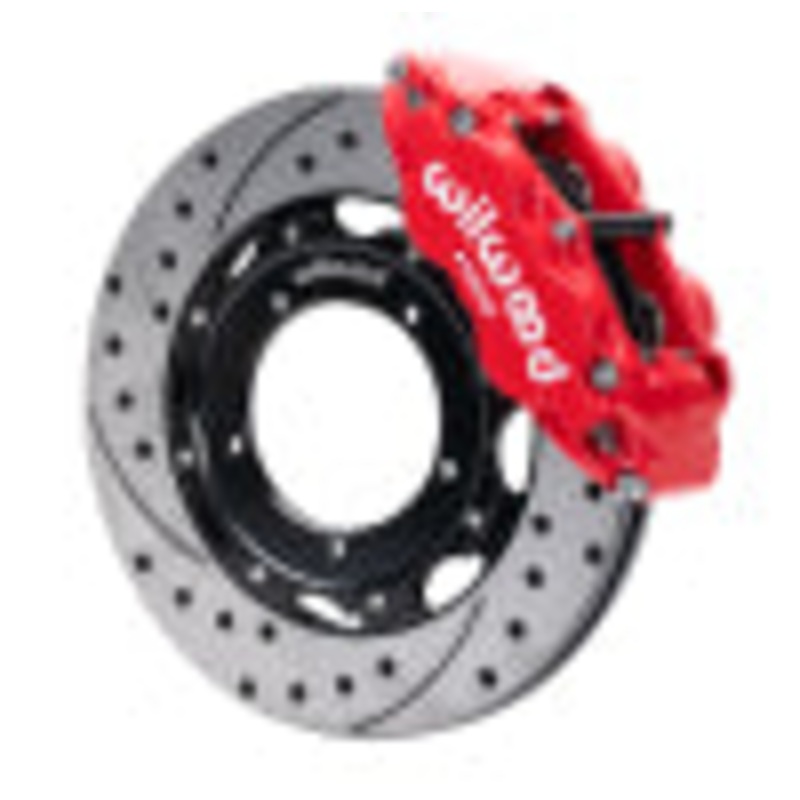 Wilwood 69-89 Porsche 911 Front Superlite Brake Kit 3.5in MT Drilled & Slotted Face – Red