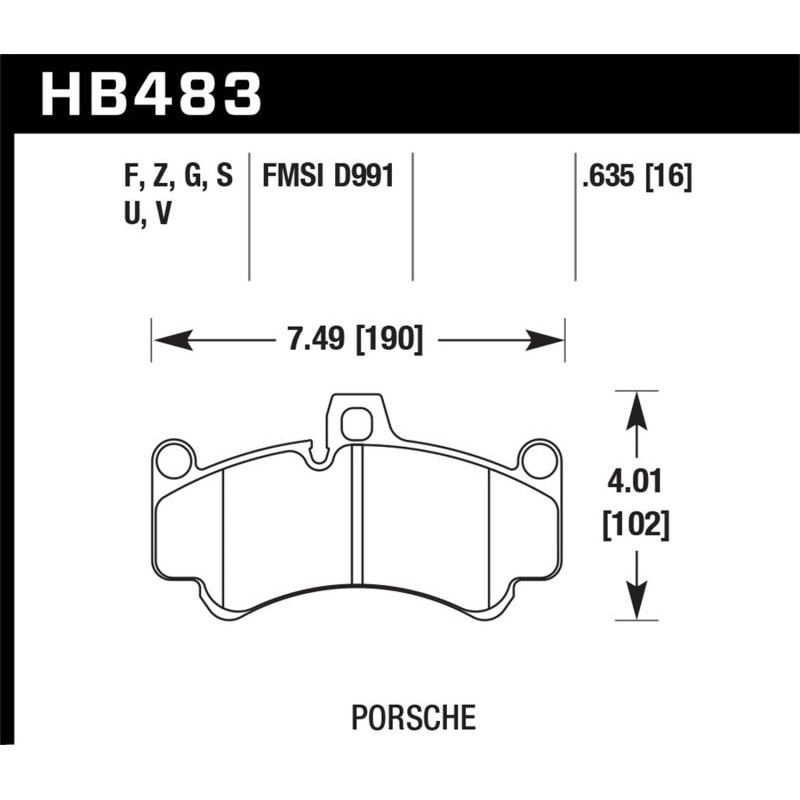 Hawk Performance Hawk 05-08 Porsche 911 3.6L Carrera Ceramic Composite Brakes Front ER-1 Brake Pads
