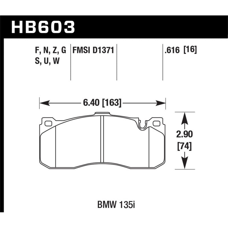 Hawk Performance Hawk 08-13 BMW 135i 3.0L Base Front ER-1 Brake Pads