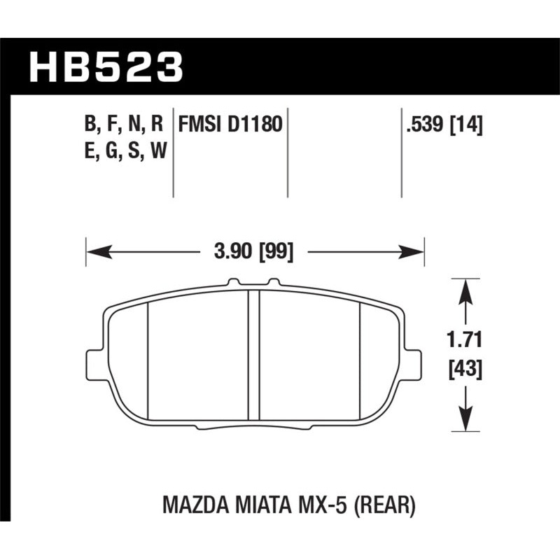 Hawk Performance Hawk 17-19 Fiat 124 Spider 1.4L Abarth Rear ER-1 Brake Pads