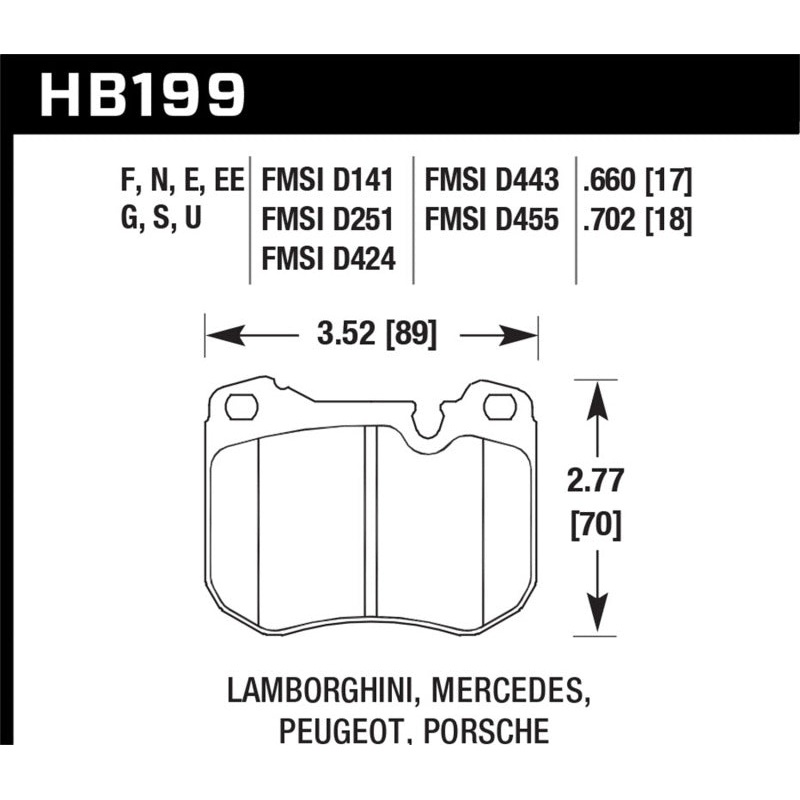 Hawk Performance Hawk 79-83 PeuGeot 504 Station Wagon Front ER-1 Brake Pads