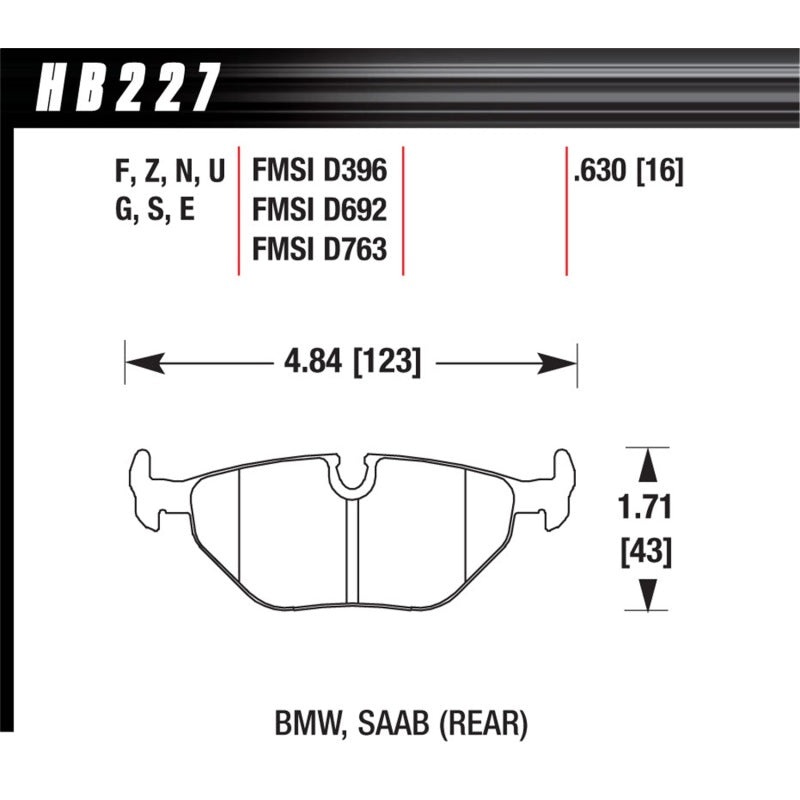 Hawk Performance Hawk 92-95 BMW 318i 1.8L Base Sedan Rear ER-1 Brake Pads