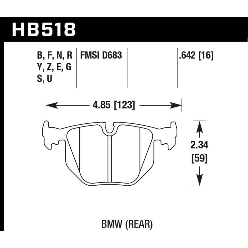 Hawk Performance Hawk 01-05 BMW 330Ci 3.0L Base Rear ER-1 Brake Pads