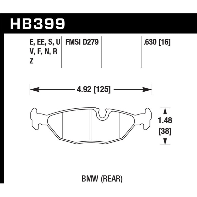 Hawk Performance Hawk 86-87 BMW 325 2.7L Rear ER-1 Brake Pads