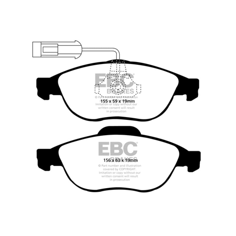 EBC 97-00 Alfa Romeo 156 1.8 Redstuff Front Brake Pads
