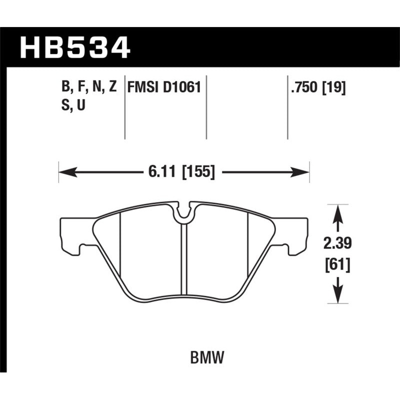 Hawk Performance Hawk 2011 BMW 125i Front ER-1 Brake Pads