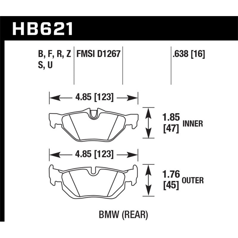 Hawk Performance Hawk 2011 BMW 125i Rear ER-1 Brake Pads