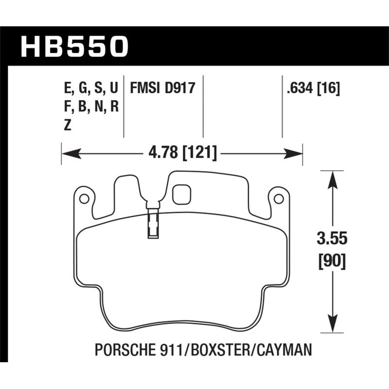 Hawk Performance Hawk 04-05 Porsche 911 3.6L 40th Anniversary Edition Front ER-1 Brake Pads